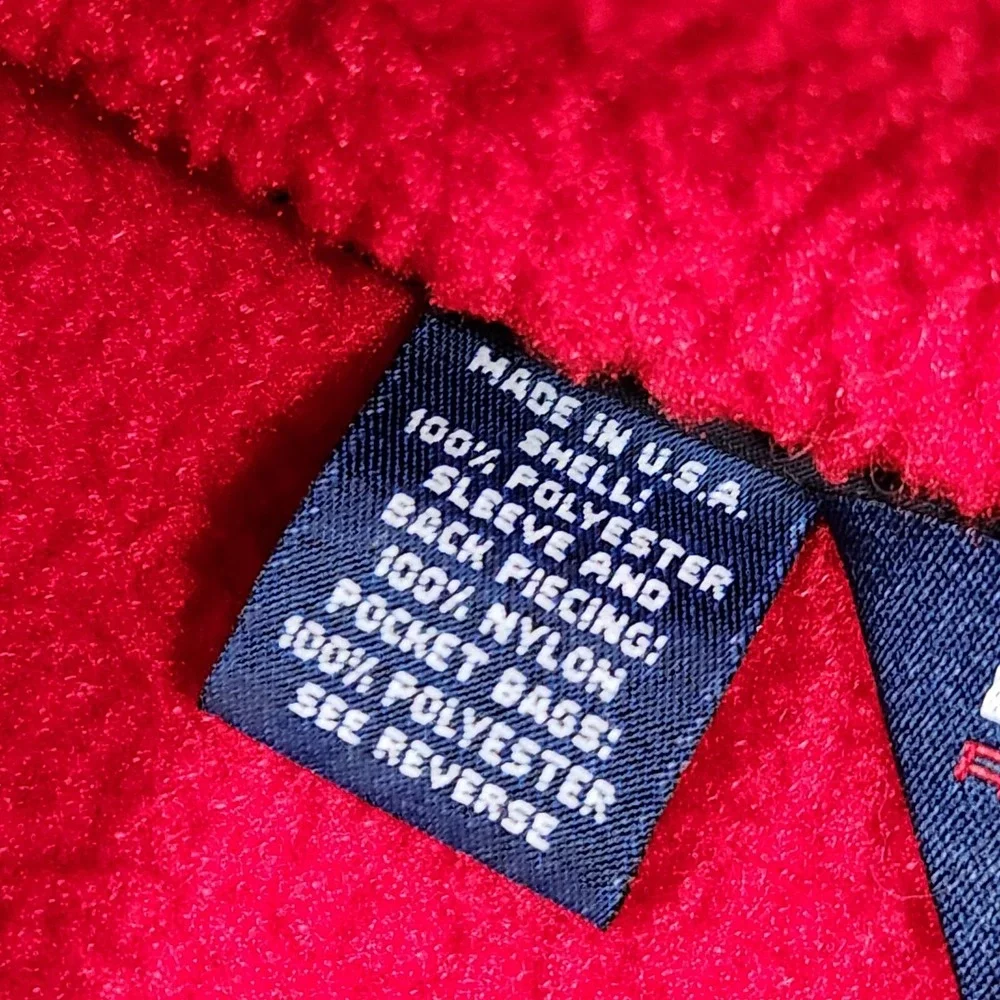 Vintage Ralph Lauren Polo Sport Sweater Mens Large Red Fleece 1/4 Zip 90s